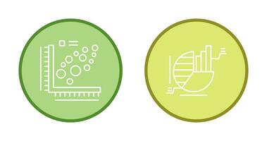 Plot and Pie Chart Icon vector