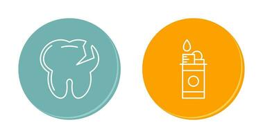 Tooth and Lighter Icon vector