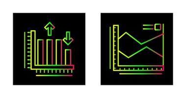 Spline Chart and Bar Graph Icon vector