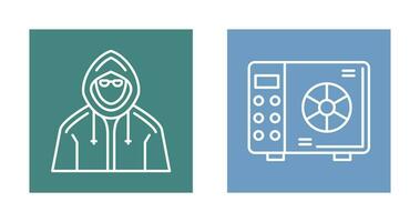 Safe Box and  Hacker Icon vector