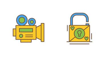 Padlock and Video  Icon vector