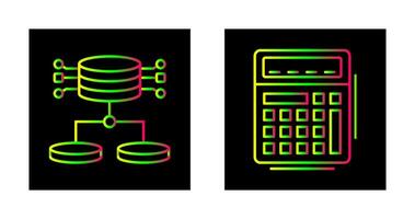 estructurado datos y calculadora icono vector