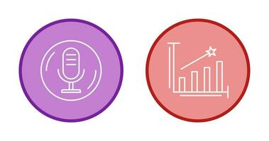 Microphone and Line Bars Icon vector