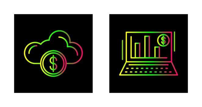 nube informática y bar gráfico icono vector