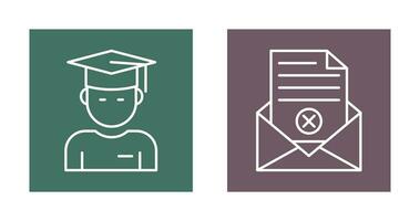 Graduate Student and Rejection Of A Letter Icon vector