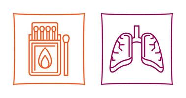 Match Box and Lungs Icon vector