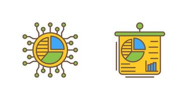 Pie Chart and Presentation Icon vector