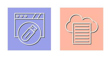 Sheet and Usb Flash Drive Icon vector