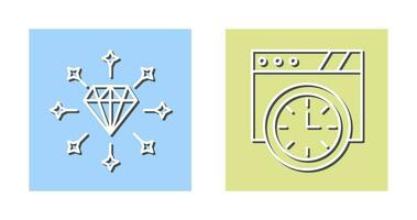 Diamond and Wall Clock Icon vector