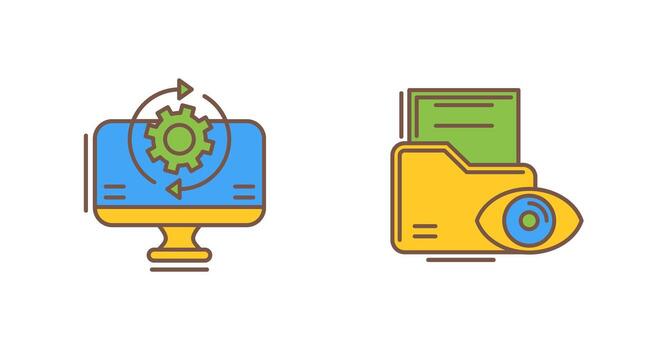 Synchronization and Data Visualization Icon vector