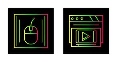 Mouse and Video Player Icon vector