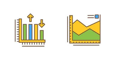 Spline Chart and Bar Graph Icon vector