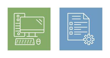 Computer and Test Icon vector
