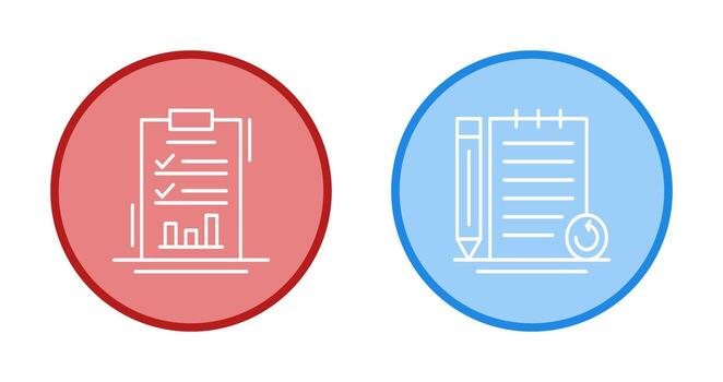 Report List and Rechecked Notes Icon vector