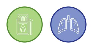 Match Box and Lungs Icon vector