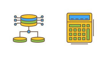 Structured Data and Calculator Icon vector