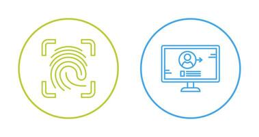 Log and Finger Print Icon vector