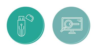 Usb and Search Icon vector