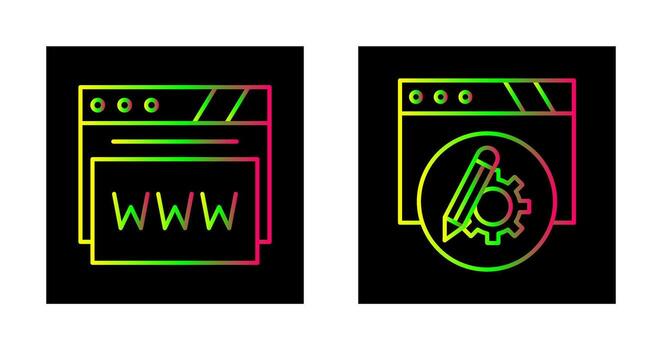 ajuste y web navegador icono vector