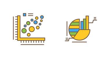 Plot and Pie Chart Icon vector