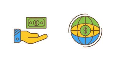 Money and Globe Icon vector