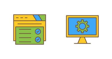 Web Browser and Monitor Screen Icon vector