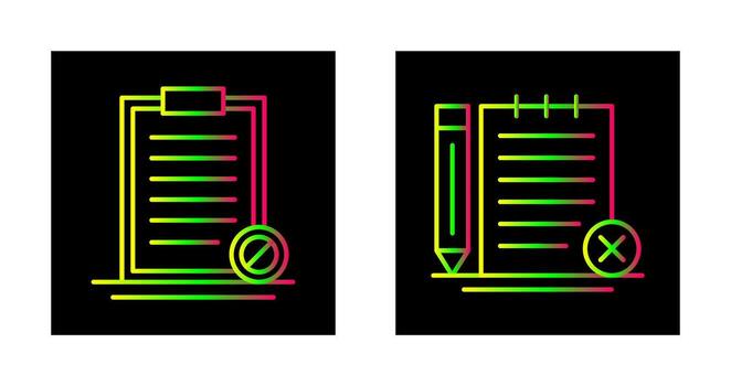 Prohibition and Unchecked Notes Icon vector