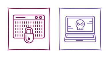 Hacking and Laptop Icon vector