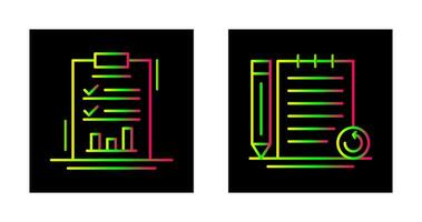 Report List and Rechecked Notes Icon vector