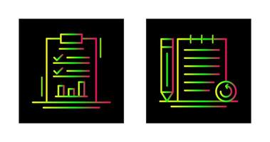 Report List and Rechecked Notes Icon vector