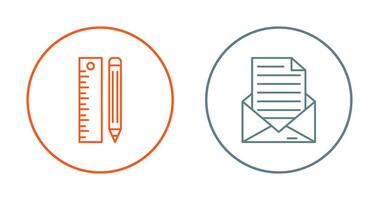 Ruler and MailSnack and Money Icon vector