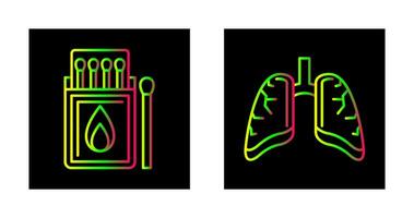 Match Box and Lungs Icon vector