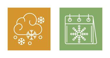 Snowy and Calender Icon vector