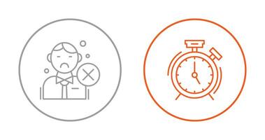 Rejected and Alarm Clock Icon vector