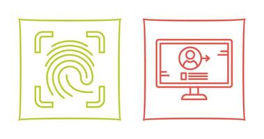 Log and Finger Print Icon vector