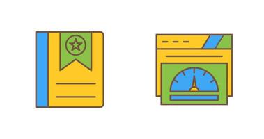 Bookmark and Speedometer Icon vector