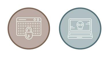 Hacking and Laptop Icon vector