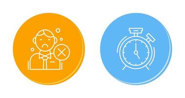 Rejected and Alarm Clock Icon vector