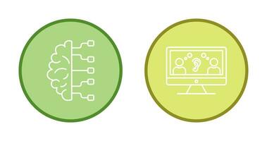 Brain and Listening Icon vector