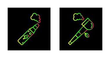 electrónico cigarrillo y tubo de paz icono vector