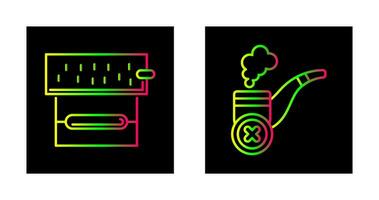 laminación tabaco y No cigarro icono vector
