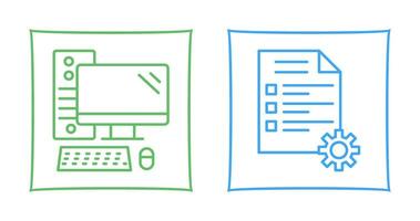 Computer and Test Icon vector