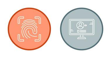 Log and Finger Print Icon vector