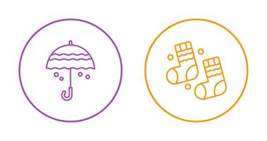 Umbrella and Winter Socks Icon vector