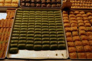 Trays of fresh baklava in in the Grand Bazaar photo