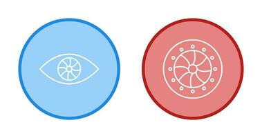 eye and optical diaphram Icon vector