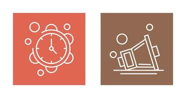 Clock and Speaker Icon vector