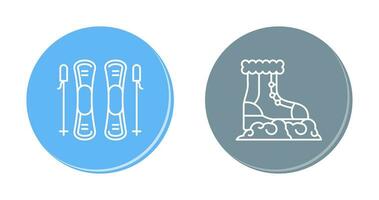 Skills and Snow Boots Icon vector