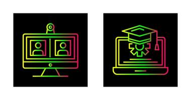 Videocall and Course Icon vector