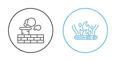 Chimney and Bonfire Icon vector